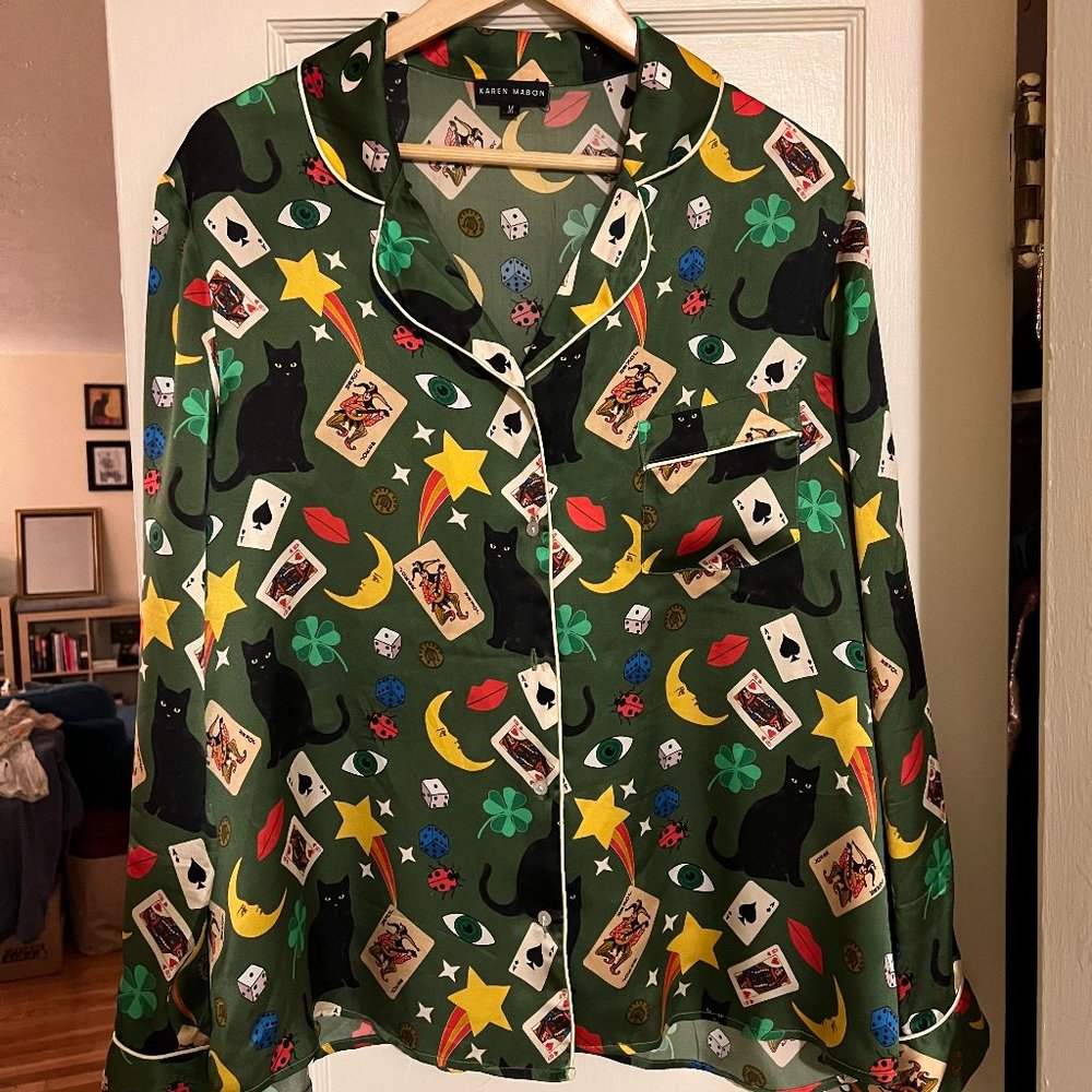 Karen Mabon Today Is Your Lucky Day pajama top long sleeve Medium